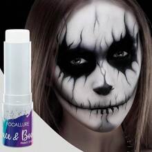 2 Packs Waterproof Face Body Paint Sticks Dark Colors Blackout Makeup For Sports Halloween Festival Cosplay Costume Party - WS01 白色鏤空 - 查看 3