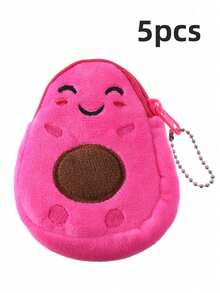 卡通牛油果零钱包，儿童可爱毛绒背包挂件 - 彩色 - 查看 20