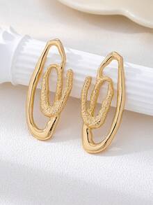 1pair Asymmetrical Geometric Earrings With European And American Style - Irregular Earrings - View 20