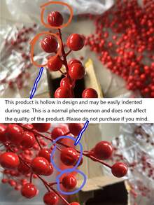 20 Stück künstliche rote Beeren Weihnachtsdekoration - glänzende Plastikbeeren, ohne Federn, ohne Draht nötig, leuchtende Farbe für Innen-/Außenweihnachtsbaum & Heimdekoration, Weihnachtsparty Dekorationen, festliche Heimakzente, natürlichelanganhaltend langlebiges Dekorationselement, realistische Textur, leichte Ornamente, saisonale Dekorateure - Rot - Übersicht 5