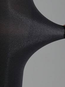 1 Pair Plus Size Women's High Waist Opaque Tights, Solid Color Skinny Fit