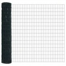 vidaXL 1,6 x 10 M Stahl Zaun mit grünen Pfosten - Grau - Übersicht 7