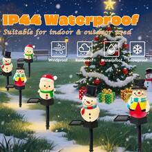 1pc Weihnachten Nette Schneemann Form Pathway Lichter Solar LED Wasserdichte Gehweg Landschaft Licht Für Home Garten Winter Hof Dekor - 2 - Übersicht 3
