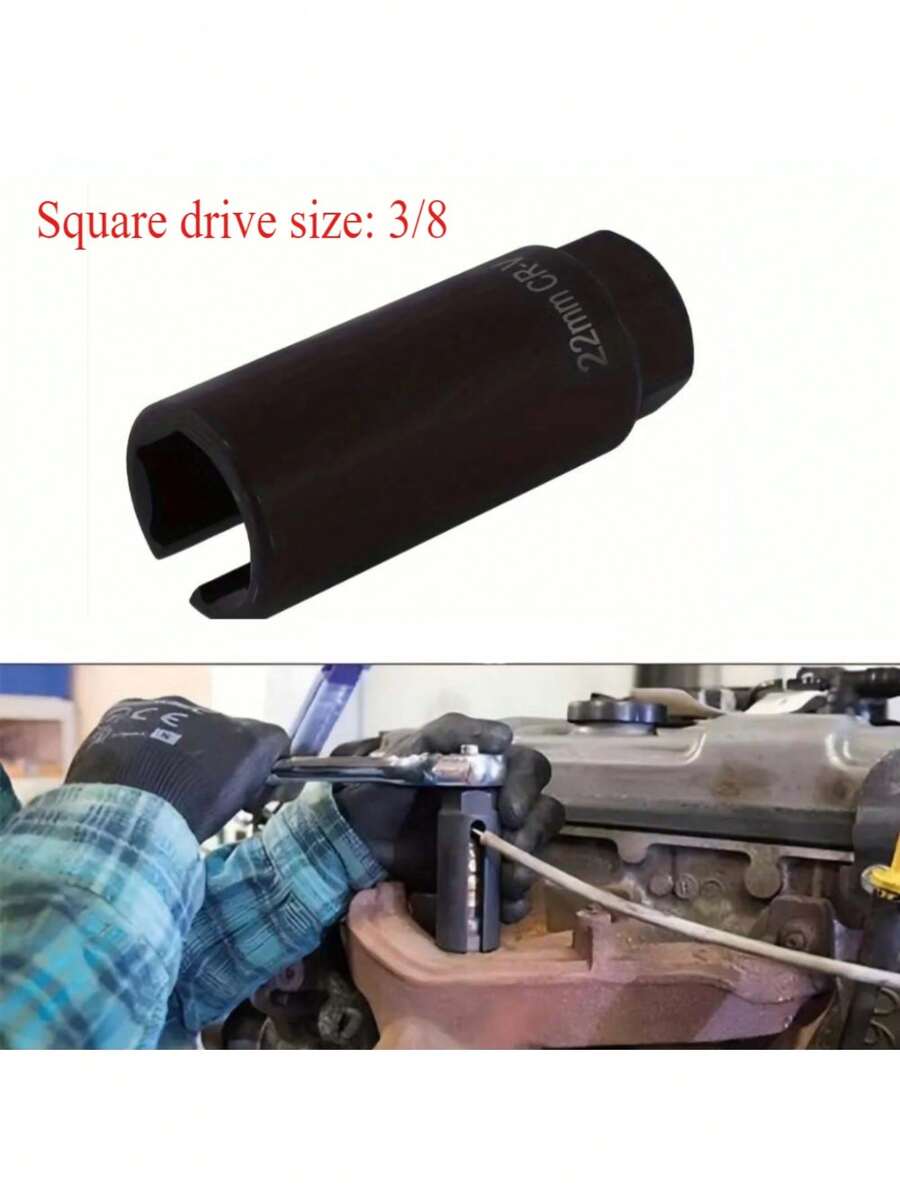 1 Universal Drive Automotive Oxygen Sensor Socket Wrench Disassembly Tool Professional Automotive Parts - Black - View 1