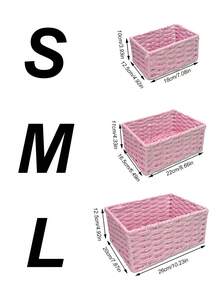 1pc/3pcs Home Storage Basket, Entryway Desktop Organizer Box For Snacks And Cosmetics, Vintage Woven Basket Box For Home - Multicolor - View 11