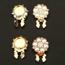 مجموعة زر كريستال أنيق - أزرار أكمام معدنية ذهبية للنساء للبلوزات والفساتين، بدون الحاجة للخياطة، هدية إكسسوار موضة، ملابس رسمية - متعدد الألوان - مشاهدة 8