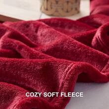Sofa Blanket Living Room Cover SetFleece Blanket Twin Size, Soft Cozy Twin Blanket, Fuzzy Flannel Blanket Bed, Sofa, Couch, Travel, Camping, 60 X 80 Inches - 紅色 - 查看 7