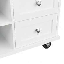 Mobile Storage Islands - White + MDF - View 8