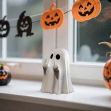 Halloween Ghost Statue Decoration, Party Decoration, Garden Hanging Decoration, Study Desktop Decoration, Small Ornaments, Suitable For Halloween, Parties, Holiday Decoration, Halloween Decoration, Holiday Statue Decoration - 白色 - 查看 5