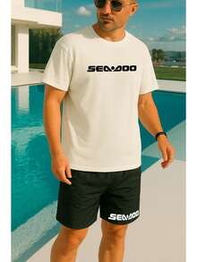 Seadoo Casual Summer T-Shirt And Shorts Set - OffeWhite - Ver 1
