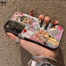 Diseño de patrón de collage romántico rosa adecuado para fundas de teléfono especiales de  Galaxy S20, S21, S22, S23, S24, S25, A24, A05, A05S, A02, A03, A04, A13, A31, A53, A34, A10, A33, resistente a la suciedad, a la moda, moderno. - Colores mixtos - Ver 4