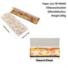 5 Packs, 78mm Fruit Flavored Rolling Papers, 250 Sheets Total, Portable Seasoning Rolling Papers, Slow Burning, Household Tool, Holiday Gift, Birthday Gift, Gift For Friends