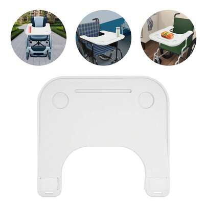 kangten White Wheelchair Tray, Detachable Wheelchair Tray Table Lap Tray Table With Cup Holder