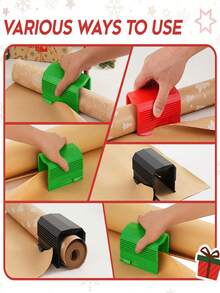 1/2 件包装纸切刀情人节礼物包装纸切刀切纸滑块工具套装情人节礼物包装切割用品用于制作生日礼物包装卷 - 彩色 - 查看 4