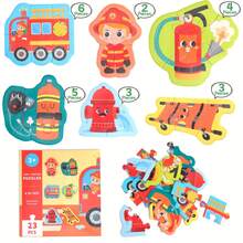 23pcs Large Land Animal Jigsaw Puzzle, Suitable For Children 3+ Years Old, Preschool Land Creature Learning Toy, Giraffe/Kangaroo/Zebra/Panda/Lion/Elephant Double-Sided Printing, Learning Supplies, New Year/Valentine's Day Gift, Back To School Season Gift