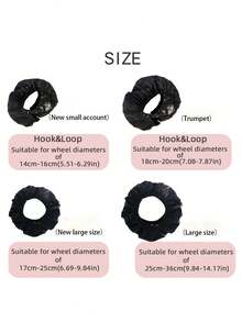 4pcs Set Baby Stroller Wheel Covers, Dust-Proof Wheel Protector Suitable For Prams And Umbrella Strollers - Black - View 5