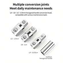 Adjustable Dual-Head Ratchet Extension Wrench, Includes 4 Adapter Heads, Suitable For Automotive/Motorcycle/Equipment Repair, Socket Extension, Lever Wrench, Torque Wrench - Green - View 6