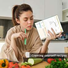 BUBU Libro de recetas en blanco, escribe tus propias recetas, libro de recetas en blanco lindo, libro de recetas en blanco de 8X5.6 pulgadas, adecuado para recetas caseras, cuaderno de recetas con tapa dura, escribe tus propias recetas, útiles escolares, vuelta al cole, regalo del Día del Maestro, regalo del Día de la Madre - Verde - Ver 4