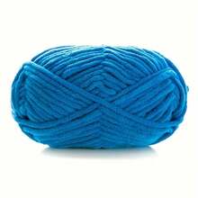 Soft And Comfortable Chenille Yarn For Hand Knitting And Crochet - 50g, 2362.2 Inch Rolls, Available In Multiple Colors - Suitable For Scarves, Shoes, Dolls - 十九 藍色 - 查看 1
