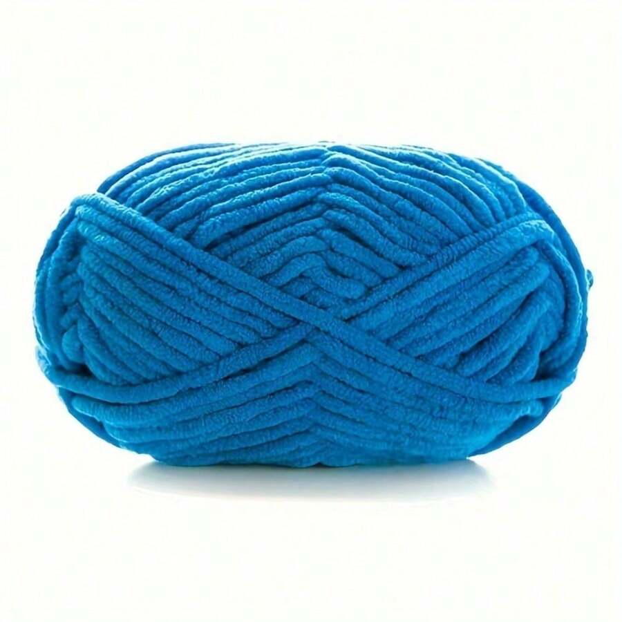 Soft And Comfortable Chenille Yarn For Hand Knitting And Crochet - 50g, 2362.2 Inch Rolls, Available In Multiple Colors - Suitable For Scarves, Shoes, Dolls - 十九 藍色 - 查看 1