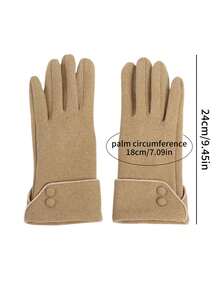 1 Pair Touchscreen Compatible Warm Gloves, Cute Design, Warm Lining, Ideal For Women Outdoor Cycling And Driving In Winter - Multicolor - View 11