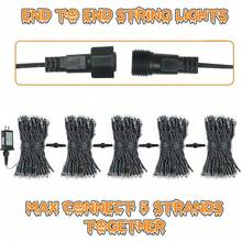 Connectable Red And White Christmas String Lights, 2Pack Total 164FT 400LED Christmas Lights For Outdoor/Indoor, Plug In Tree Lights With 8 Modes, String Lights For Christmas Decorations Holiday - Purple & Orange - 查看 7