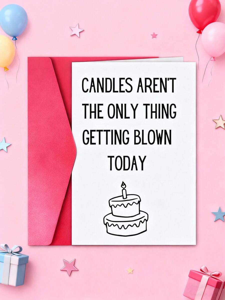 1 Set (Greeting Card + Envelope): Playful And Cute Cake-Patterned Message Card, Birthday Greeting Card, Guest Message Card, Comes With An Envelope. It Is Perfect For Birthday Parties.