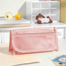 1 Stück Mehrzweck-Federmäppchen, Mesh-Gewebe, großer Reißverschluss-Aufbewahrungsbeutel, Mehrfach-Fach-Design, geeignet für Schule, Büro und Reisen, eine ideale Wahl für den täglichen Gebrauch