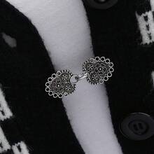 1pc/4pcs Vintage Style Cardigan Clips - Elegant Sweater & Dress Clips, Scarf Fasteners, Shawl Pins, Suitable For Dresses And Knitwear, Silver Metal Brooch - 彩色 - 查看 4