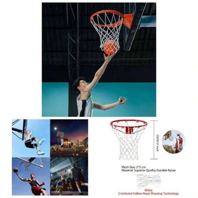 Basketball Net 2 Pack Basketball Net Chain Basketball Hoop Net 12 Loops White Fits Standard Indoor Or Outdoor