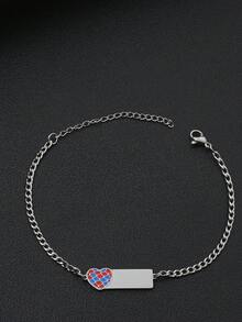 1pc Customized Minimalist Fashionable Colorful Drip Oil Name Engraved Bracelet, Gold/Silver 18K Gold Plated Stainless Steel Material, Adjustable Chain With Personalized Engraving - Birthday/Anniversary Gift For Him, Unique Ideal Gift For Him, Ideal Gift For Her, Boyfriend, Girlfriend, Dad, Mom, Family, Friends, Grandparents Anniversary, Birthday, Daily Wear, Wedding, Graduation, Prom, Party - Multicolor - View 19