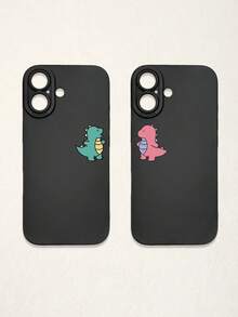2pcs Black Phone Cases, Dinosaur Design Couple Phone Cases, Compatible With IPhone & Galaxy Phones, Phone Covers, Cute Phone Cases, Compatible With IPhone 13/15/16 Pro Max, Galaxy, Great As Birthday Gift, For Girlfriend, Boyfriend Or Personal Use - Multicolor - View 55