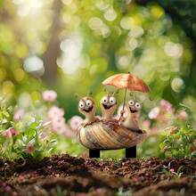 New Cross-Border Product Happy Snail Holding Umbrella 2D Acrylic Garden Yard Decor - Multicolor - View 3