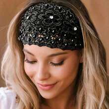 Elegant Floral Headbands For Women - 3-Piece Beaded Wide Headband Set, Ideal For Casual Attire-Halloween,Christmas,Fall,Winter, Supplies, EC9J - 顏色 - 查看 4