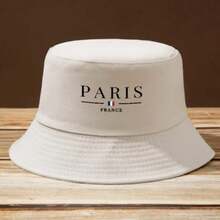 1顶男女通用休闲PAPRIS字母渔夫帽，时尚卡车帽，适合春夏户外运动、露营、钓鱼，是送给家人和朋友的冬季好礼。