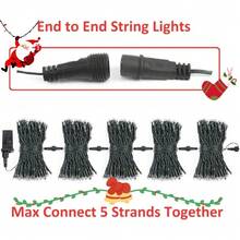 Connectable Red And White Christmas String Lights, 2Pack Total 164FT 400LED Christmas Lights For Outdoor/Indoor, Plug In Tree Lights With 8 Modes, String Lights For Christmas Decorations Holiday - Blue - View 6