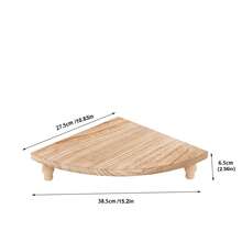 1 pieza Estantería de esquina de madera, base de estilo rústico, estantería de almacenamiento de granja, soporte de bandeja para bar de café, organizador de esquina para encimera de baño, estantería de exhibición central de cocina - color madera - Ver 14