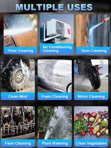 Cordless Electric Car Wash Water Gun, Rechargeable, Lithium Battery Powered, Wireless High Pressure Car Washer, Cleaning Gun, Home Car Wash Water Gun, High Pressure Water Gun, For Car Washing, Floor Cleaning, Watering Plants