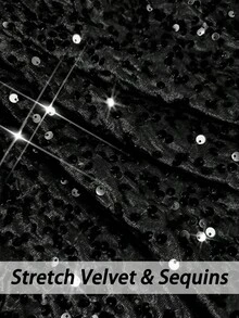 RNU Đầm mini ôm sát gợi cảm, hở lưng, co giãn, đính sequin đen, thích hợp cho hẹn hò, tiệc tùng, hộp đêm, dạo phố, lễ hội, ngày Valentine, sinh nhật, năm mới, mùa xuân/hè/thu/đông. - màu đen - Xem 2