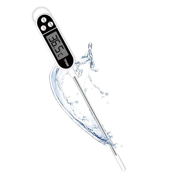 Jsdoin Meat Thermometer, Digital Meat Food Thermometer, Instant Read Cooking Thermometer With Probe Tip Cover, LCD Screen, Perfect For Kitchen Cooking, BBQ, Water, Meat, Milk(Battery Included)