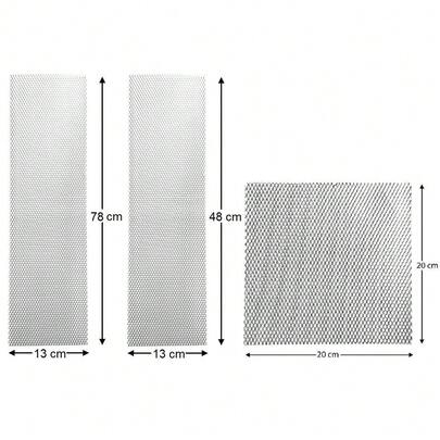Kit 3 Telas em Alumínio para Ralos Anti Insetos, Mosquitos, Escorpiões, Baratas 78X13 48X13 19X19