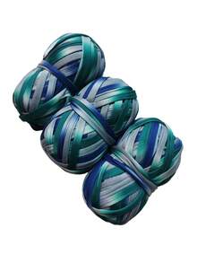 Lot de 3 paquets de 300g de fil ruban en polyester, multicolore à effet ombré et rayures, pour le crochet maison de chaussons, sacs, paniers de rangement et artisanat - Multicolore - Voir 16