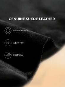 Women's Snow Boots Genuine Suede With Faux Fur Lining. 0.9 Inch Flat Classic Water-Resistant, Anti-Slip Winter Booties Feature A Slip-On Design And Comfortable Memory Foam,Suit For Staying Warm And Stylish This Winter - 黑色 - 查看 4