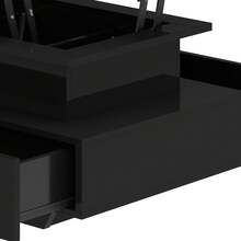 Yitahome Coffee Table With Lift Top, High Glossy 4-In-1 Extendable Coffee Table With LED And 2 Drawers, Wooden Rectangle Tea Table, Black -By GeoTower - Black - View 8