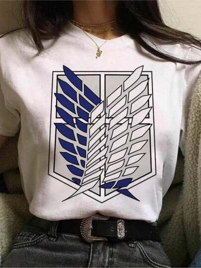 Graphic Cartoon Streetwear Tee Female Ackerman T Shirt Attack Titan Anime T-Shirt Comics Japanese Summer Short Sleeved Harajuku