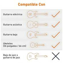 Soporte de guitarra, plegable y de altura ajustable para guitarras acústicas, eléctricas, bajos y banjos. Capacidad de carga: 9 kg. Soporte ajustable para guitarras eléctricas, clásicas y bajos. Accesorios: plegable, color negro. - Negro - Ver 7