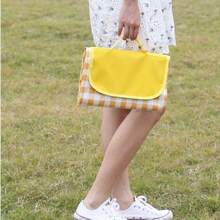 Tapete de piquenique portátil, grosso e impermeável - Fácil de limpar, dobrável, ideal para lazer ao ar livre, camping, gramados ensolarados e praia. Tecido não tecido resistente à umidade.