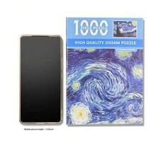 2025年新品上市 - 拼图爱好者必备，1000片名画纸质拼图，博物馆级艺术复制品，缓解压力，精准印刷，是居家娱乐/拼图收藏、生日/节日/圣诞节/礼物的理想之选 - 彩色 - 查看 12
