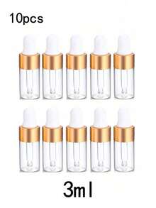 5/10pcs 1/2/3/5mlEssential Oil Glass Dropper Empty Bottle Frosted Sample Vial With Glass Pipette Dropper For Eye Dropper Essential Oil Bottle, Perfume Aromatherapy Cosmetic Container,Glass Essential Oil Dropper Bottles, Empty Clear Glass Liquid Vials With Glass Eye Dropper