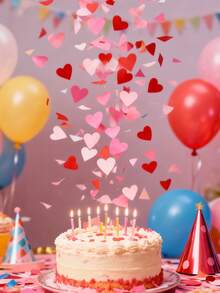 1000 tờ giấy hình trái tim, giấy hình trái tim cỡ lớn dùng để trang trí bàn tiệc ngày lễ tình nhân, đám cưới, sinh nhật, tiệc độc thân, tiệc bóng bay (đỏ/trắng/hồng/đỏ hồng) - Hồng - Xem 2